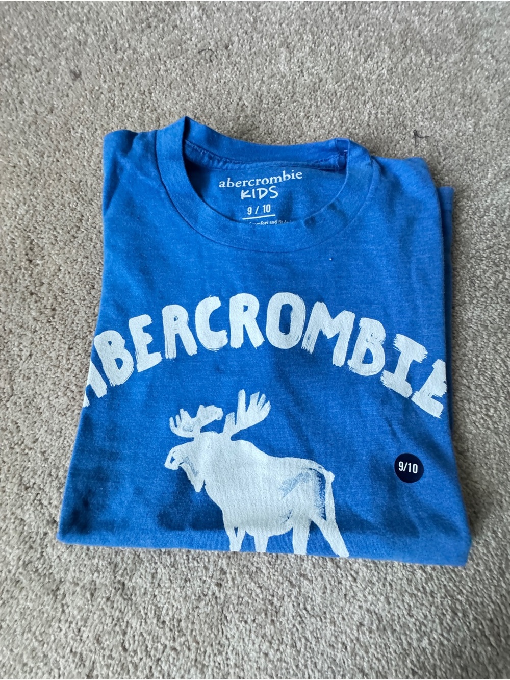 abercrombie kids Royal Blue Tee with White Moose Graphic